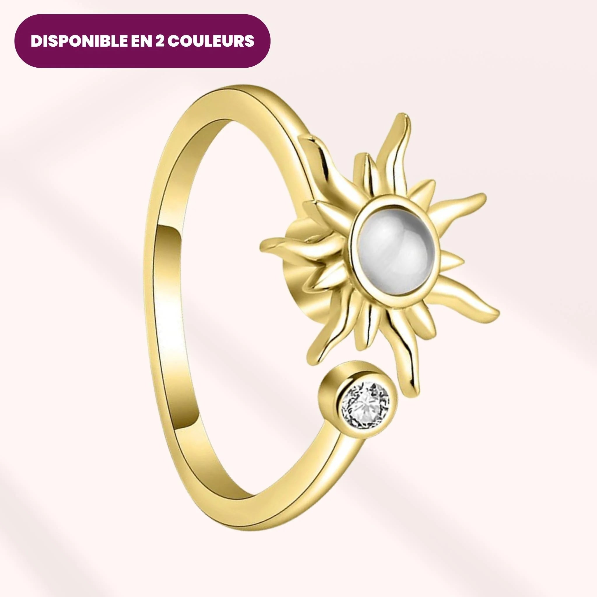 PRAOFRT Bague Anti Stress Femme Anneau Tournant Acier Inoxydable - Spinner Étoile Lune