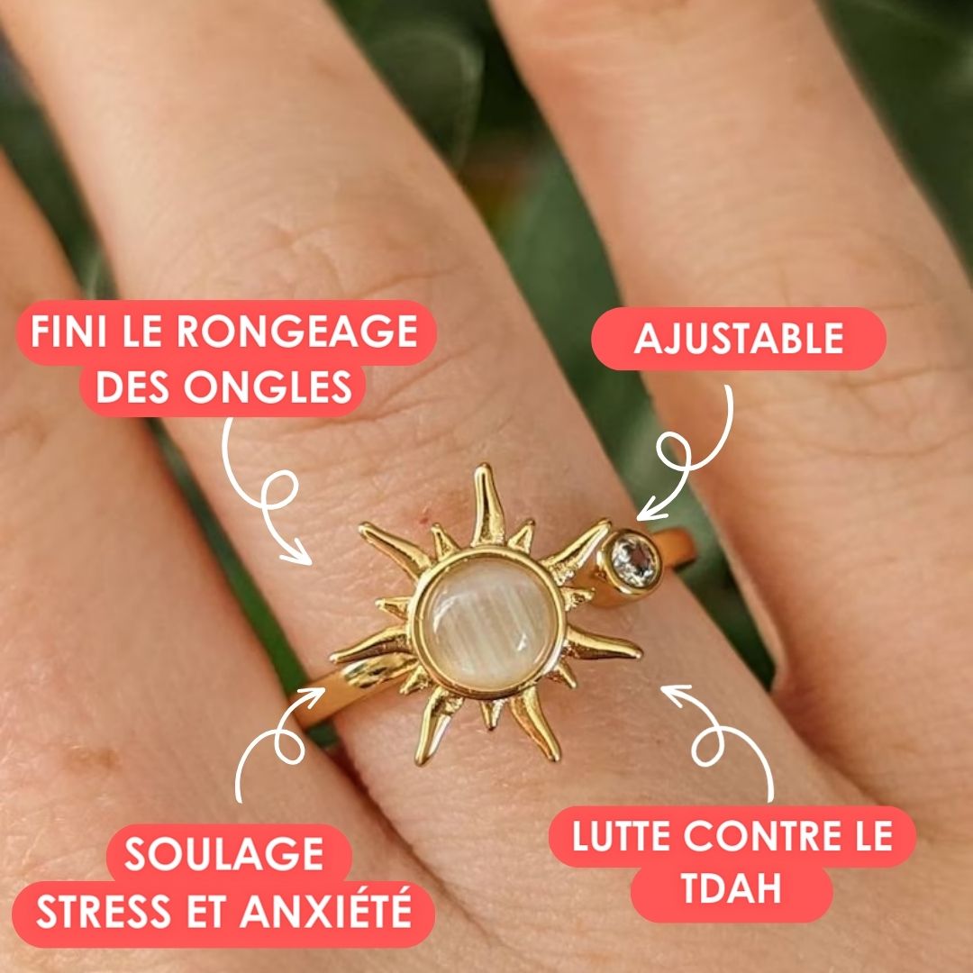 Lot De 8 Bagues Anti-stress Rotatives Pour Femme - Acier Inoxydable Doré - Styles Variés (tournesol, étoiles, Perles...) - 12