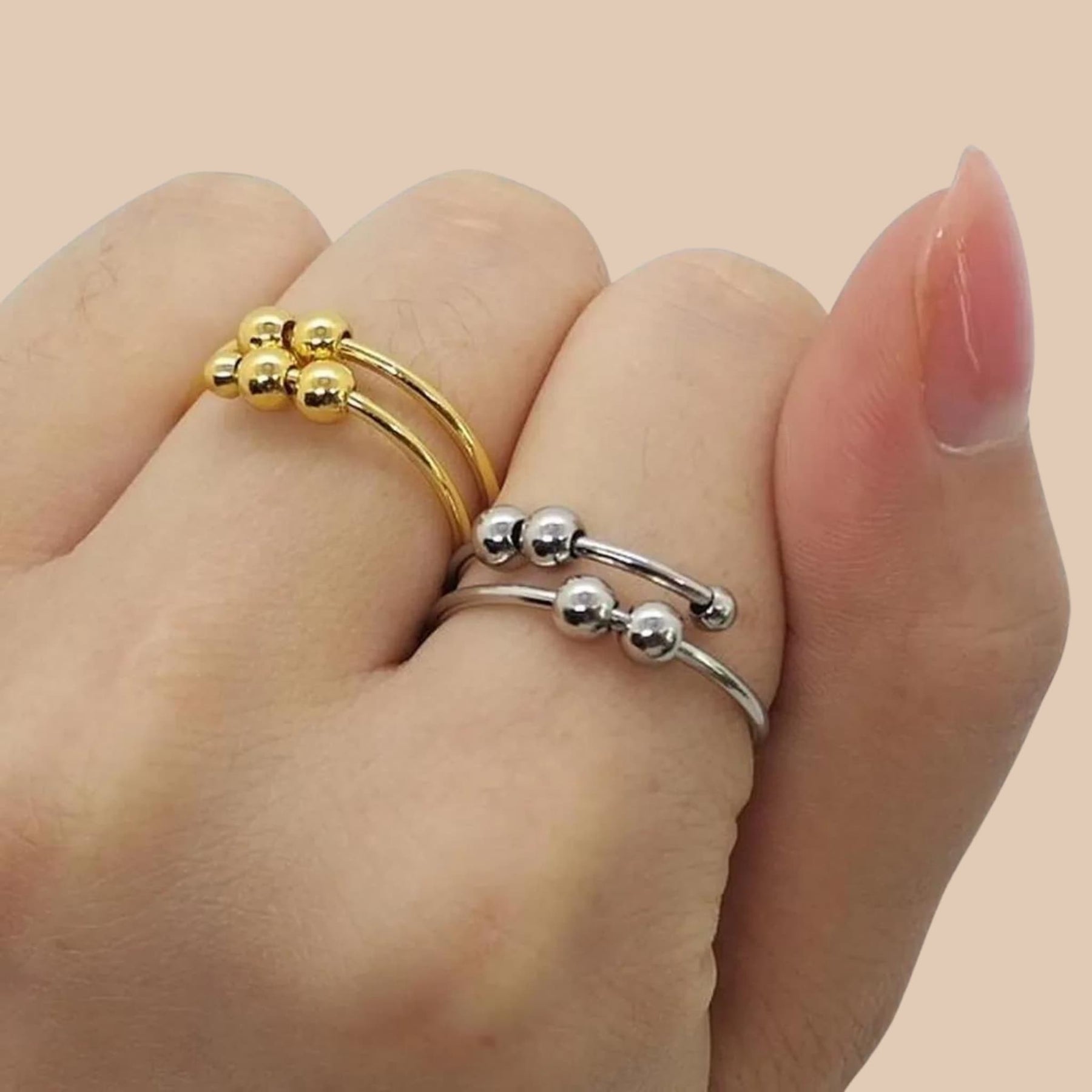 Bague Anti-Stress, d'Anxiété - Silver Ball®